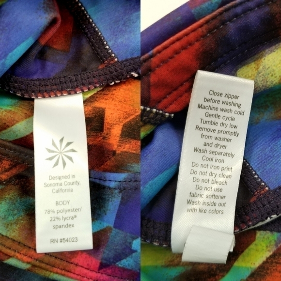 Athleta multicolor abstract print full length leggings women's size XS - Picture 9 of 9